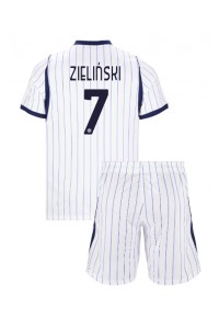Inter Milan Piotr Zielinski #7 Jalkapallovaatteet Lasten Vieraspeliasu 2026-27 Lyhythihainen (+ Lyhyet housut)